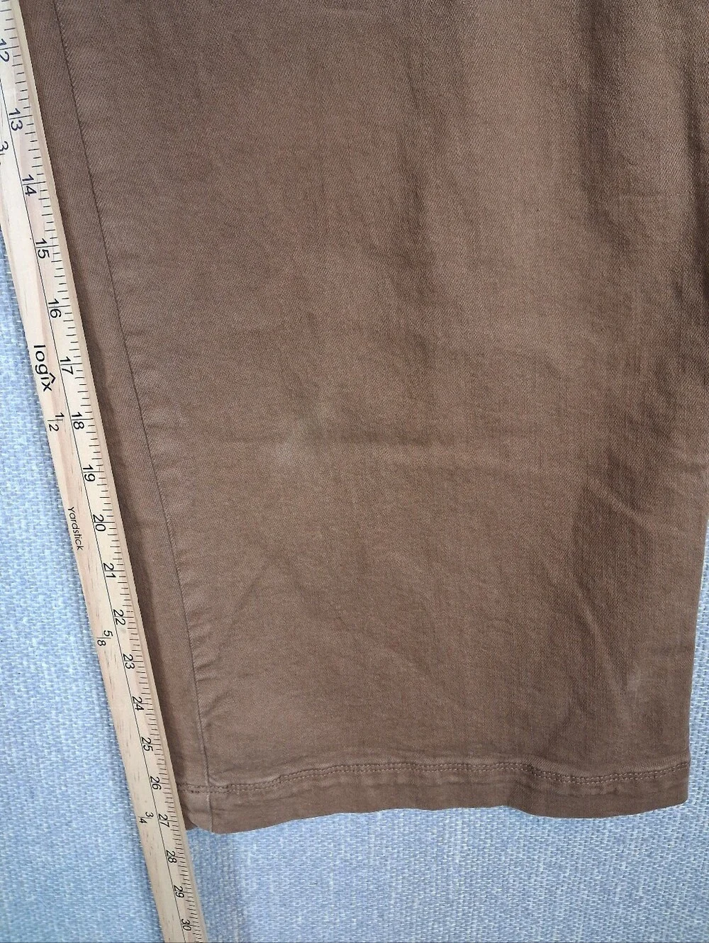 L.L.Bean Womens 207 Vintage Cotton Denim Wide-Leg Jeans High Rise Brown Size 16